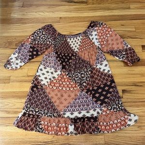 🌺 Band of Gypsies Floral Damask Patchwork Dress Sz M